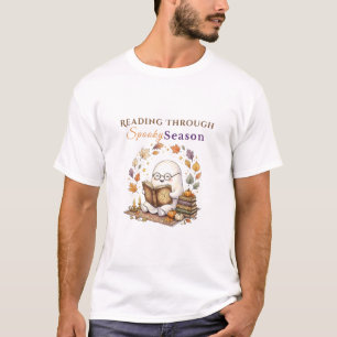 Camiseta Lendo Durante a Temporada Assustadora   Leitura de