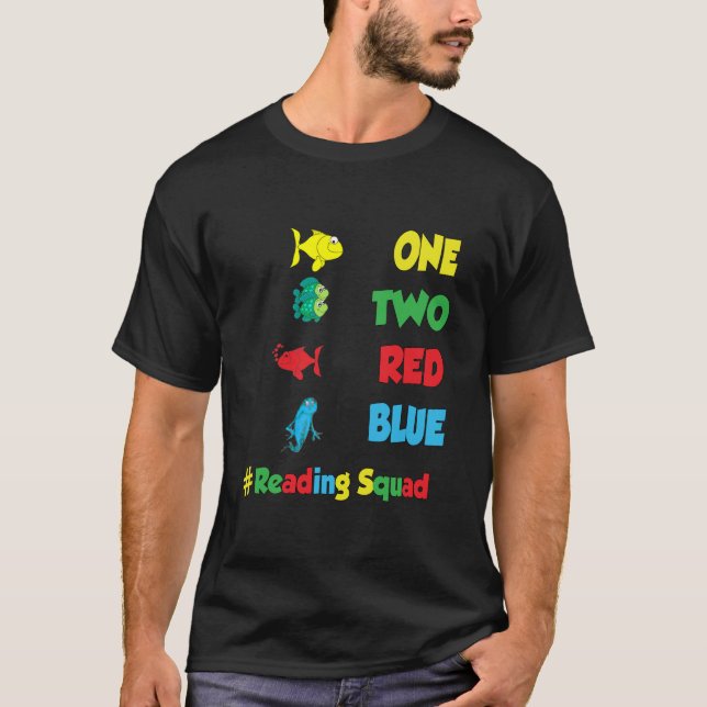 Camiseta Lendo Esquadrão de Professores Dois Peixes Azuis V (Frente)