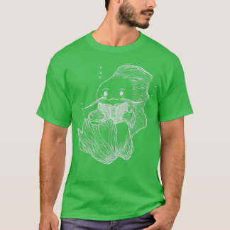 Camiseta Lendo Estilo de Quadro de Peixes