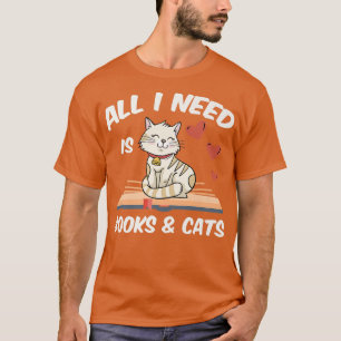 Camiseta Lendo Gato Engraçado Livro Sobre Animais Gatinhos