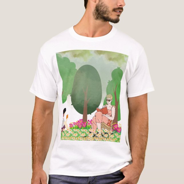Camiseta "Lendo na Embriagem da Natureza (Frente)
