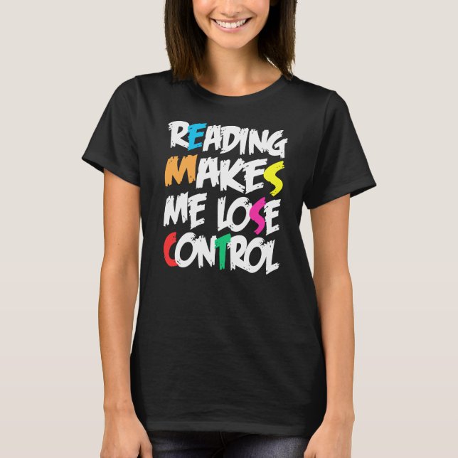 Camiseta Lendo o controle de Perder de Livros (Frente)