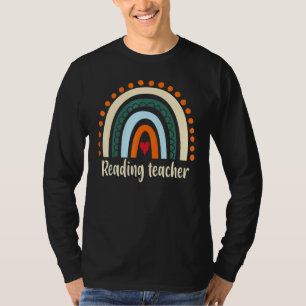 Camiseta Lendo o professor Boho Rainbow obrigado de graduaç