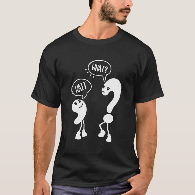 Camiseta Lendo Pontuação da Gramática do Professor Question (Frente)