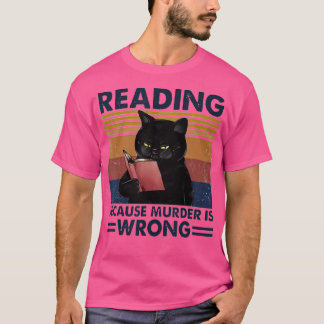 Camiseta Lendo Porque O Assassinato É Um Livro E Gato Engra