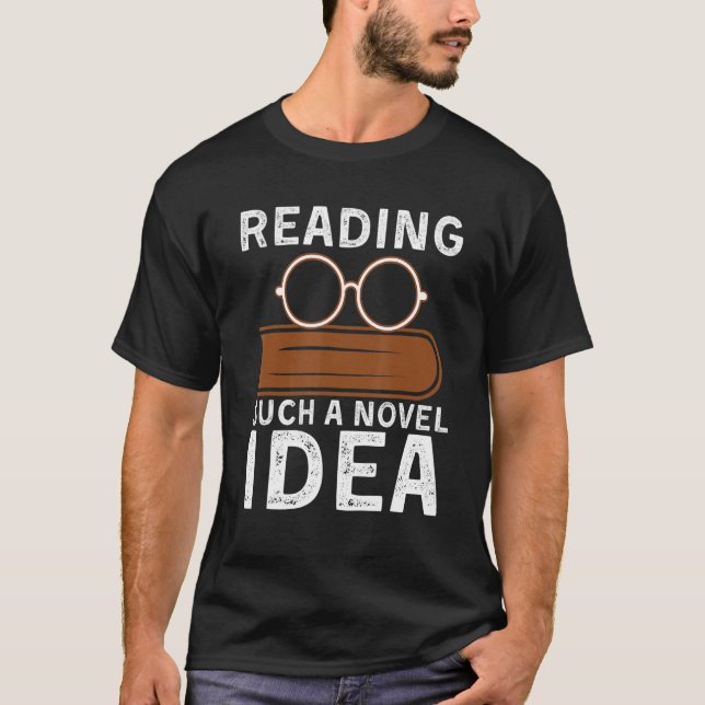 Camiseta Lendo uma ideia tão nova, Bookworm Reader Booklove (Frente)