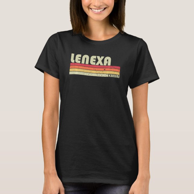 Camiseta Lenexa Ks Kansas Funny City Home Roots Retro 70s (Frente)