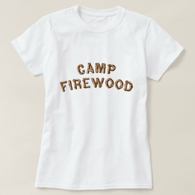 Camiseta Lenha do acampamento (Frente do Design)
