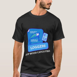CAMISETA LENHADORES CORTAM LENHA PEGAM PEIXE