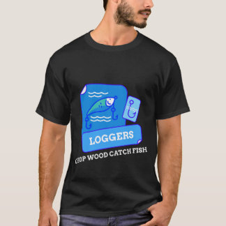CAMISETA LENHADORES CORTAM LENHA PEGAM PEIXE