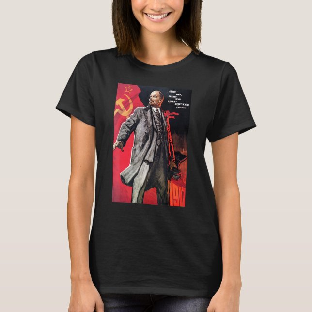 Camiseta Lenin Viveu Lenin Lives Lenin Vive Soviético (Frente)