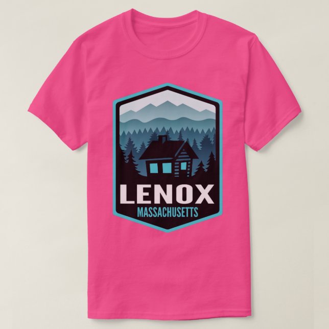 Camiseta Lenox Massachusetts Mountain Town Cabine (Frente do Design)