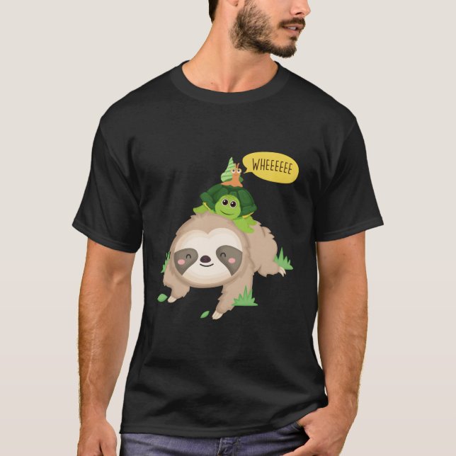 Camiseta Lenta Tartaruga Caracol Engraçado Amante de os ani (Frente)
