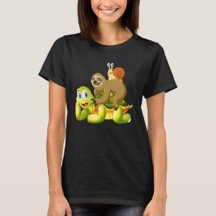 Camiseta Lenta Tartaruga-de-coleira-branca Boca-Lenta Humor