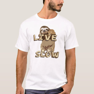 Camiseta lenta viva da preguiça engraçada