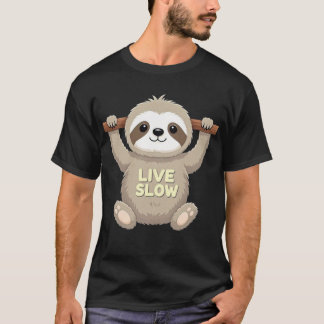 Camiseta Lenta Viva - Design de Cartoon Bonito