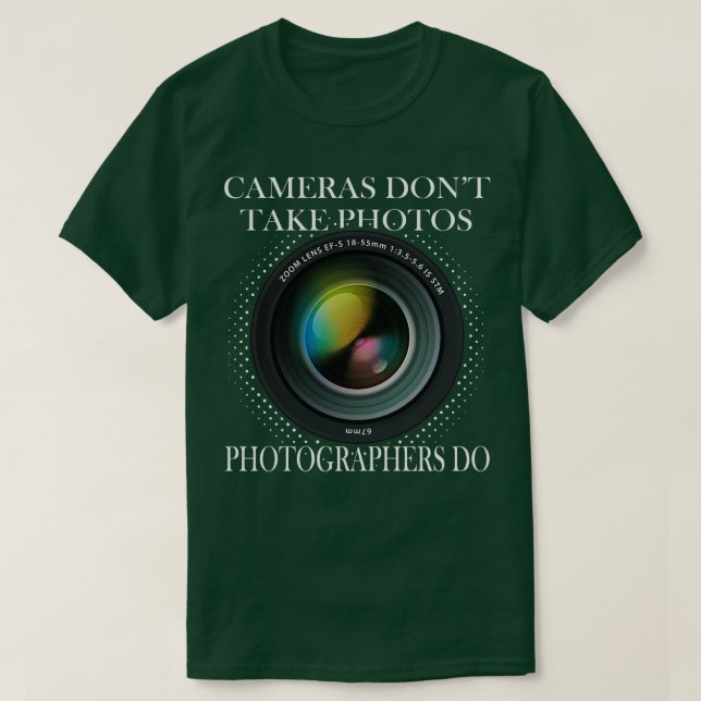 Camiseta Lente da câmera fotográfica (Frente do Design)