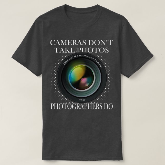 Camiseta Lente da câmera fotográfica (Frente do Design)