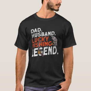 Camiseta Lente de pesca sortuda do marido Pai - Pesca Fi