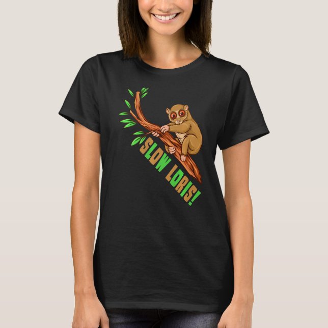 Camiseta Lentidão Loris Plumbloris Primate Macaco Ape (Frente)