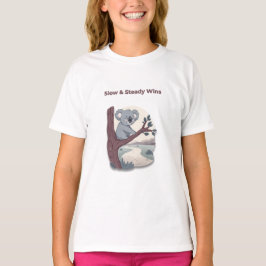 Camiseta **"Lento e Constante Vence – Cute Koala Motivacion