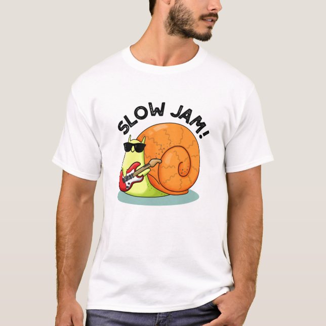 Camiseta Lento Jam Funny Music Snail Pun (Frente)