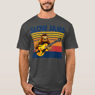 Camiseta Lento Jams GUITAR Engraçado Sloth Tocar Violão
