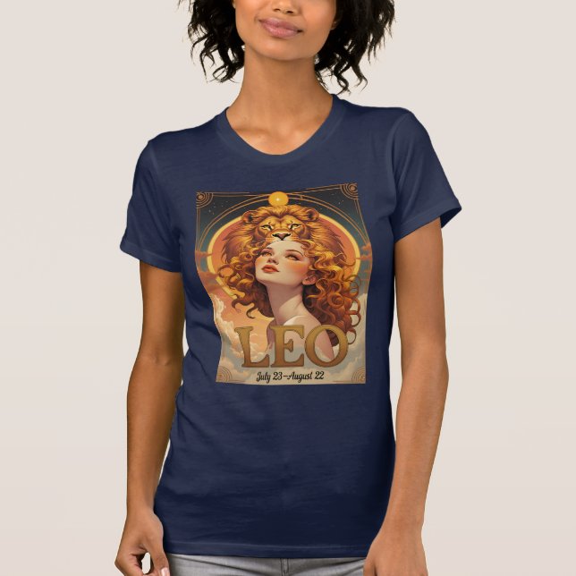 Camiseta Leo Astrology Lion Aniversário Julho Agosto Zodiac (Frente)