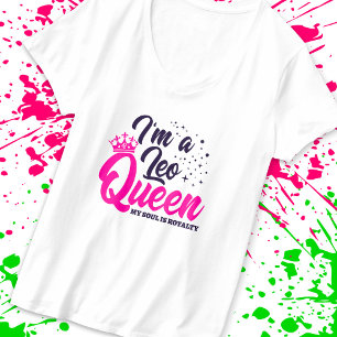 Camiseta Leo Birthday Queen Astrology Zodiac Sinal Soul
