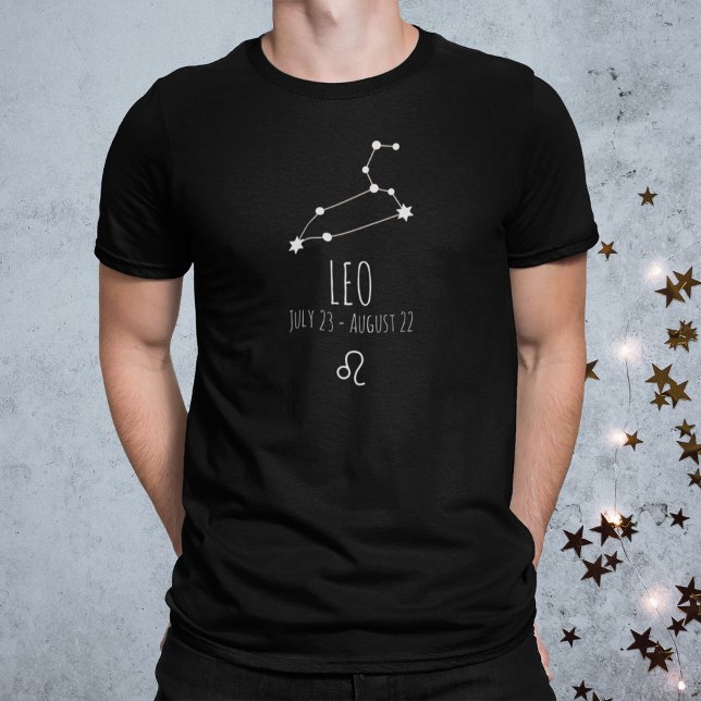 Camiseta Leo | Constelação Zodiac Personalizada T-Shirt (Criador carregado)