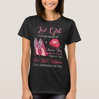 Camiseta Leo Girl Birthday Zodiac Red High Heels Drivendo L