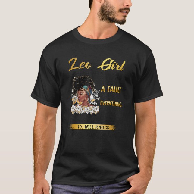 Camiseta Leo Girl Will Keep It Real 100 Prideful Black Quee (Frente)