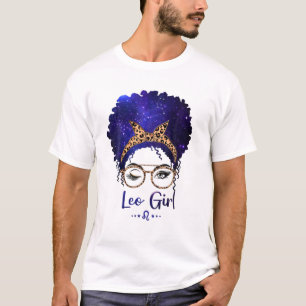 Camiseta Leo Girl Zodiac Astrology Star Sinal Leopard Headb