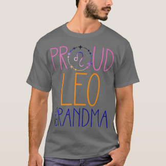 Camiseta Leo Grandma Orgulhosa Avó Zodiac Símbolo Astrologi