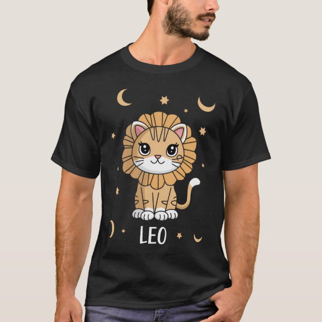 Camiseta Leo Kitten: Uma Estrela Estranha Adorável Leo Zodi (Frente)