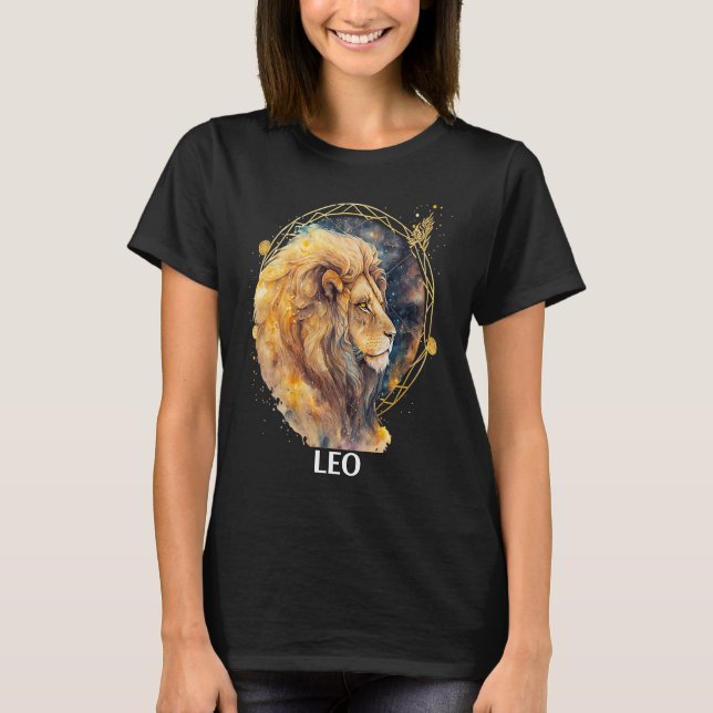 Camiseta Leo Lion Astrologic Fire - Sinal de Zodiac Sol Ort (Frente)