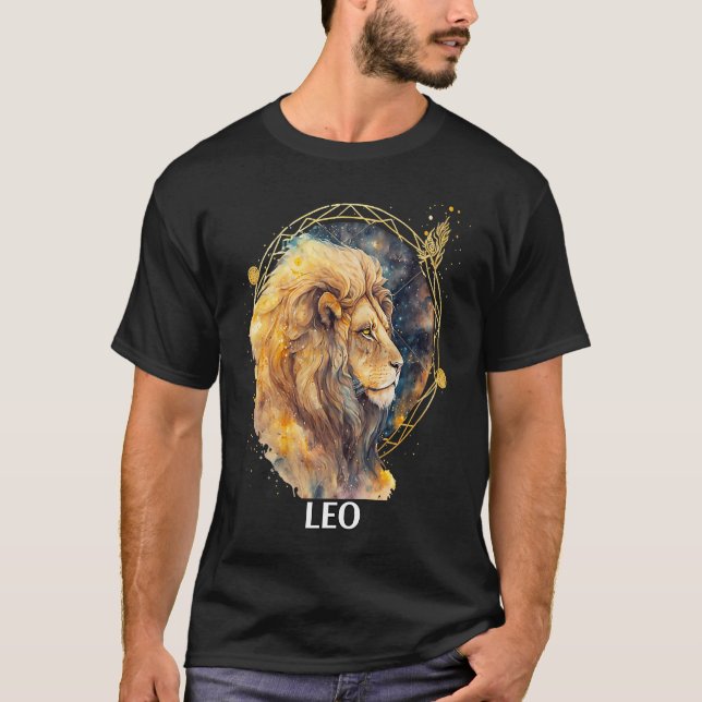 Camiseta Leo Lion Astrological Fire Zodiac Sign Sun Ruled (Frente)