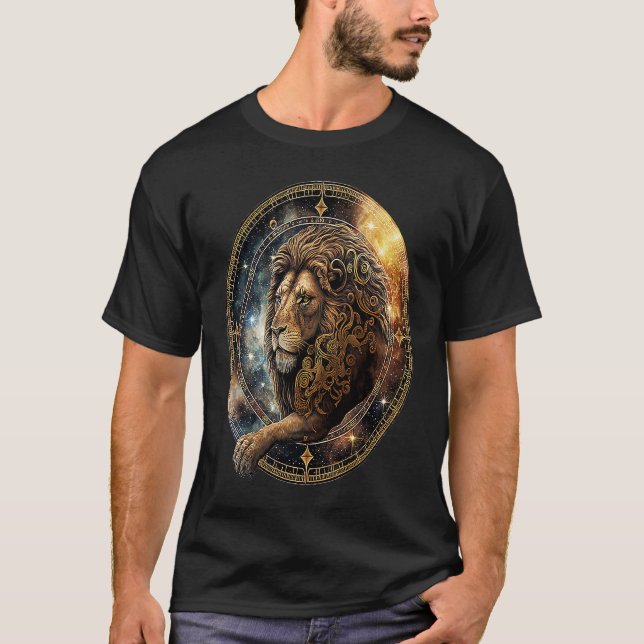 Camiseta Leo Lion Zodiac Horoscope Astrologia Aniversário (Frente)