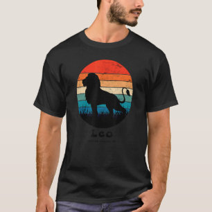 Camiseta Leo Lion Zodiac Símbolo E Horoscópio Astrologia Su