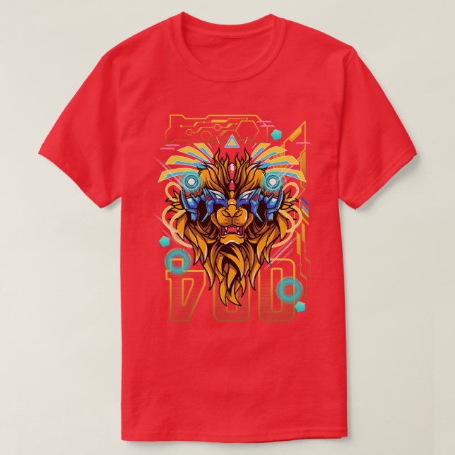 Camiseta Leo Mechanical Lion Horoscope Sinal Zodiac (Frente do Design)