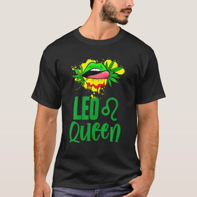 Camiseta Leo Queen July August Birthday Queens Women Weed F (Frente)