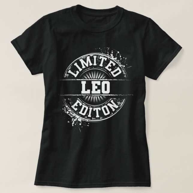 Camiseta LEO Quote Funny Birthday Personalized Name Gift Id (Frente do Design)