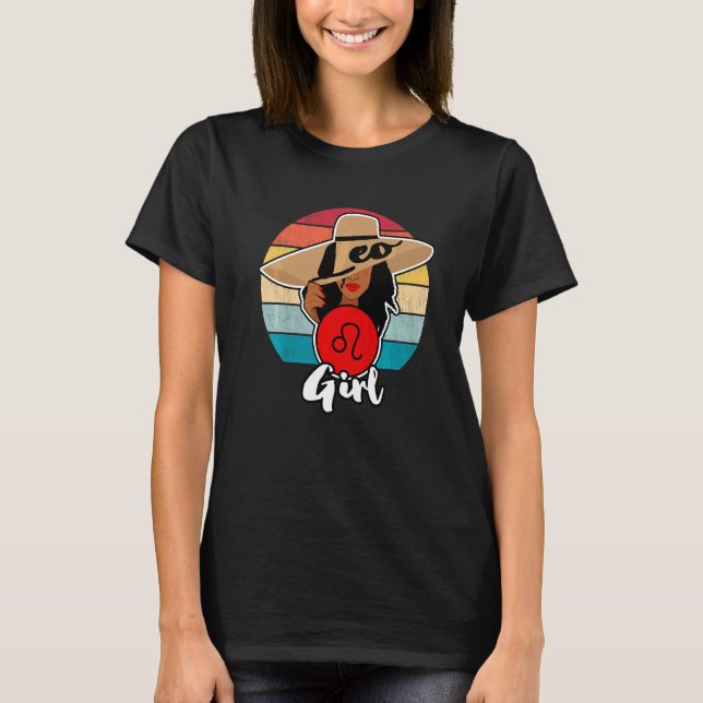 Camiseta Leo Sign Girl Happy Birday Julho E Agosto (Frente)