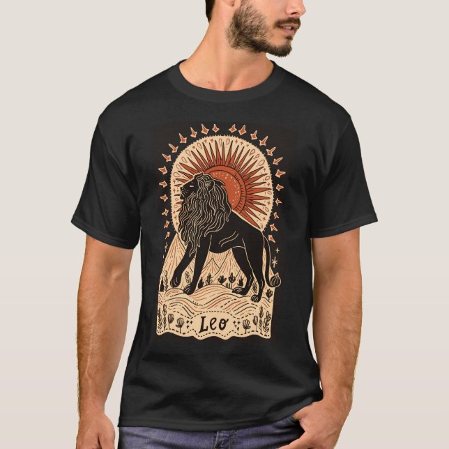 Camiseta Leo - T-Shirt Celestial Zodiac Art (Frente)