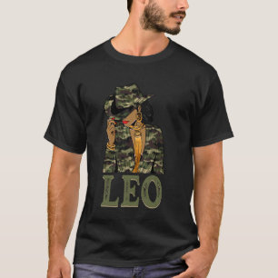 Camiseta Leo Western Vaqueira Preta Camo Camuflagem Zodíaco
