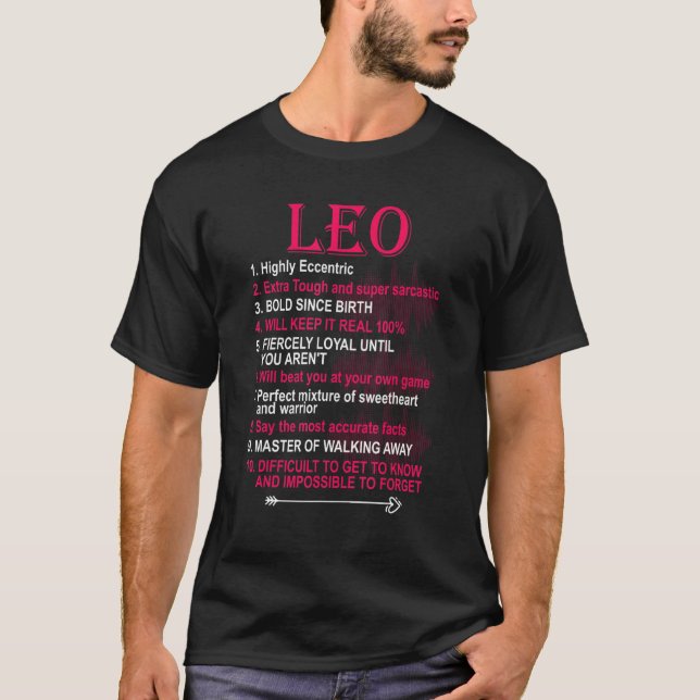 Camiseta Leo Zodiac Birthday Girls Men Dizendo (Frente)