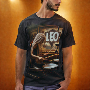 Camiseta Leo Zodiac Musical Drums