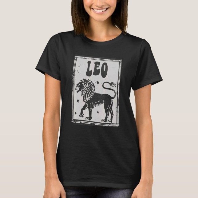Camiseta Leo Zodiac Sinal 31 de julho Mulher Leão de Aniver (Frente)