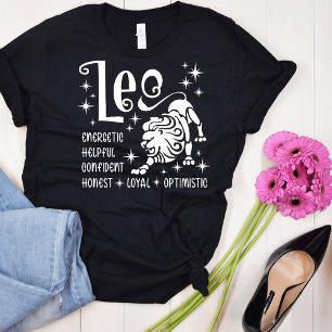Camiseta Leo Zodiac - Sinal Horoscópio Traços de Personalid