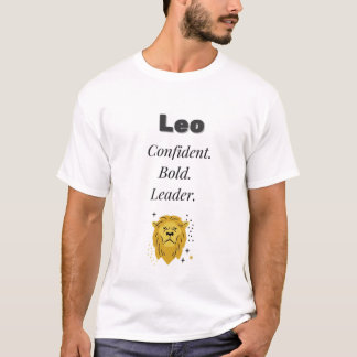 Camiseta Leo Zodiac T-Shirt - Confidente, Negrito, Líder | 